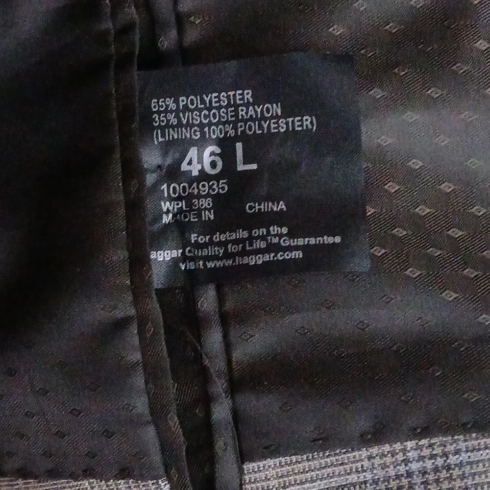 Haggar Mens Plaid‎ Coat Blazer Size 46L